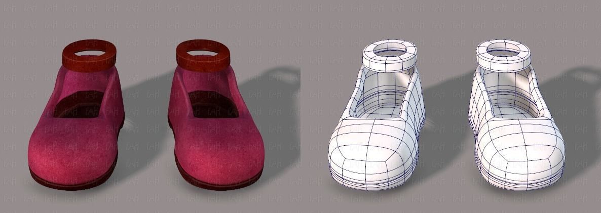 Shoes cartoon Low-poly 3D model_33