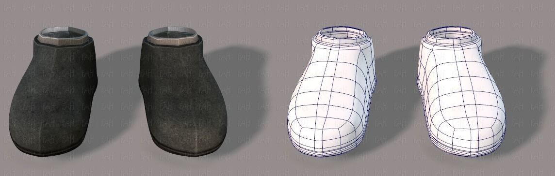 Shoes cartoon Low-poly 3D model_17