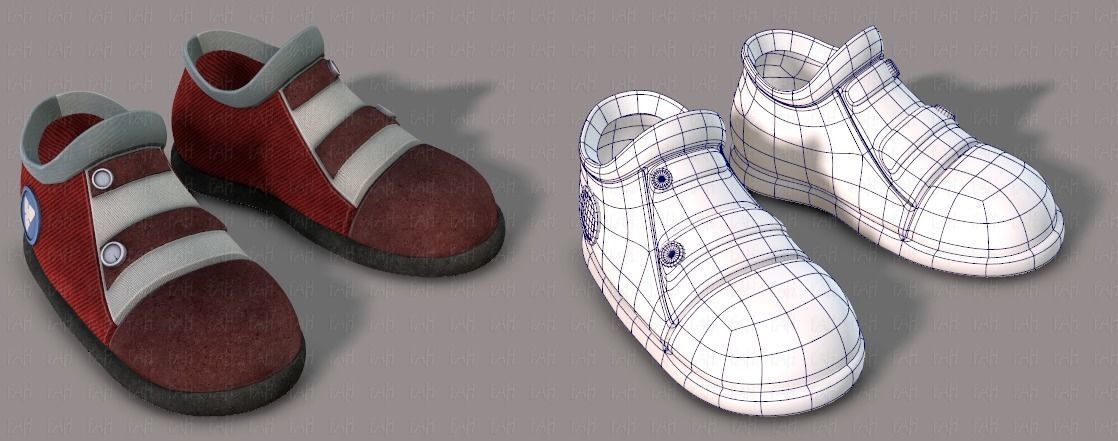 Shoes cartoon Low-poly 3D model_10