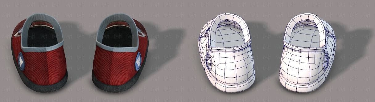 Shoes cartoon Low-poly 3D model_13