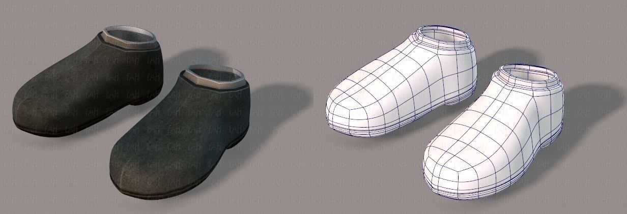 Shoes cartoon Low-poly 3D model_24