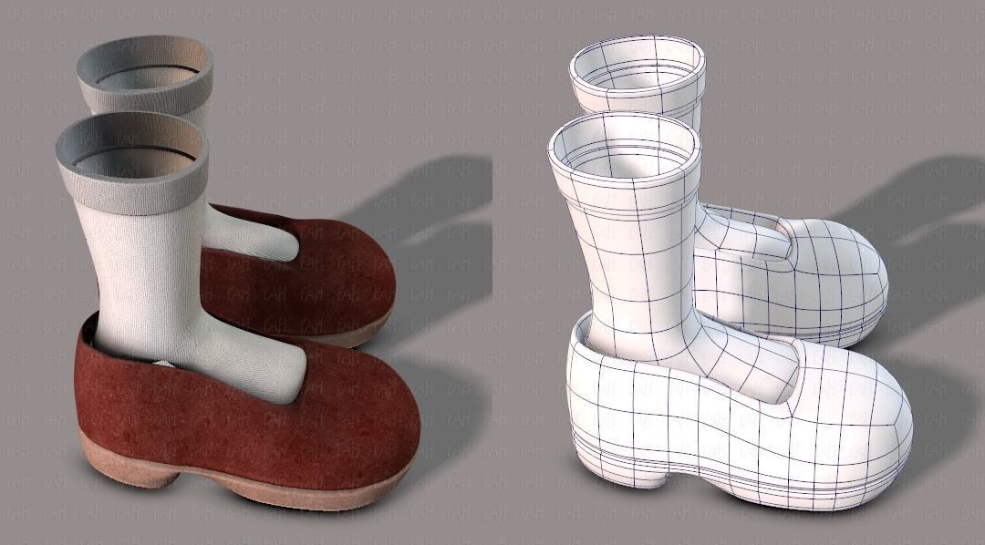 Shoes cartoon Low-poly 3D model_27