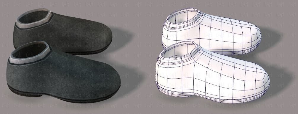 Shoes cartoon Low-poly 3D model_19