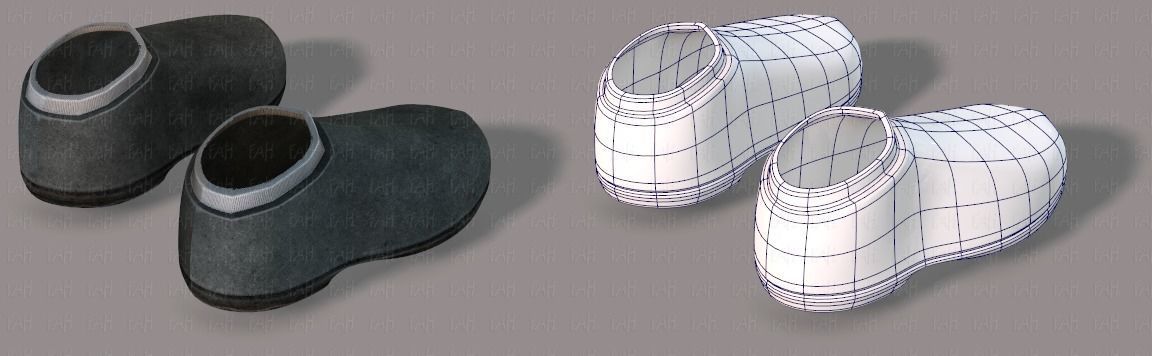 Shoes cartoon Low-poly 3D model_20