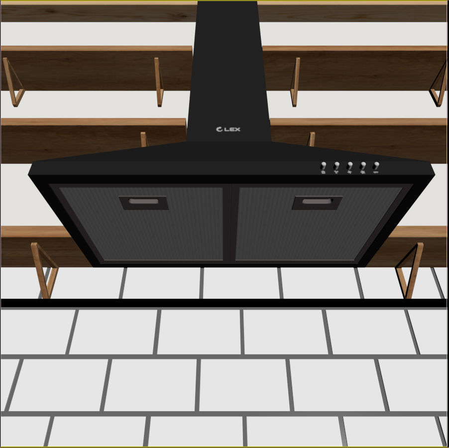 Kitchen interior - Shaker Low-poly 3D model_15