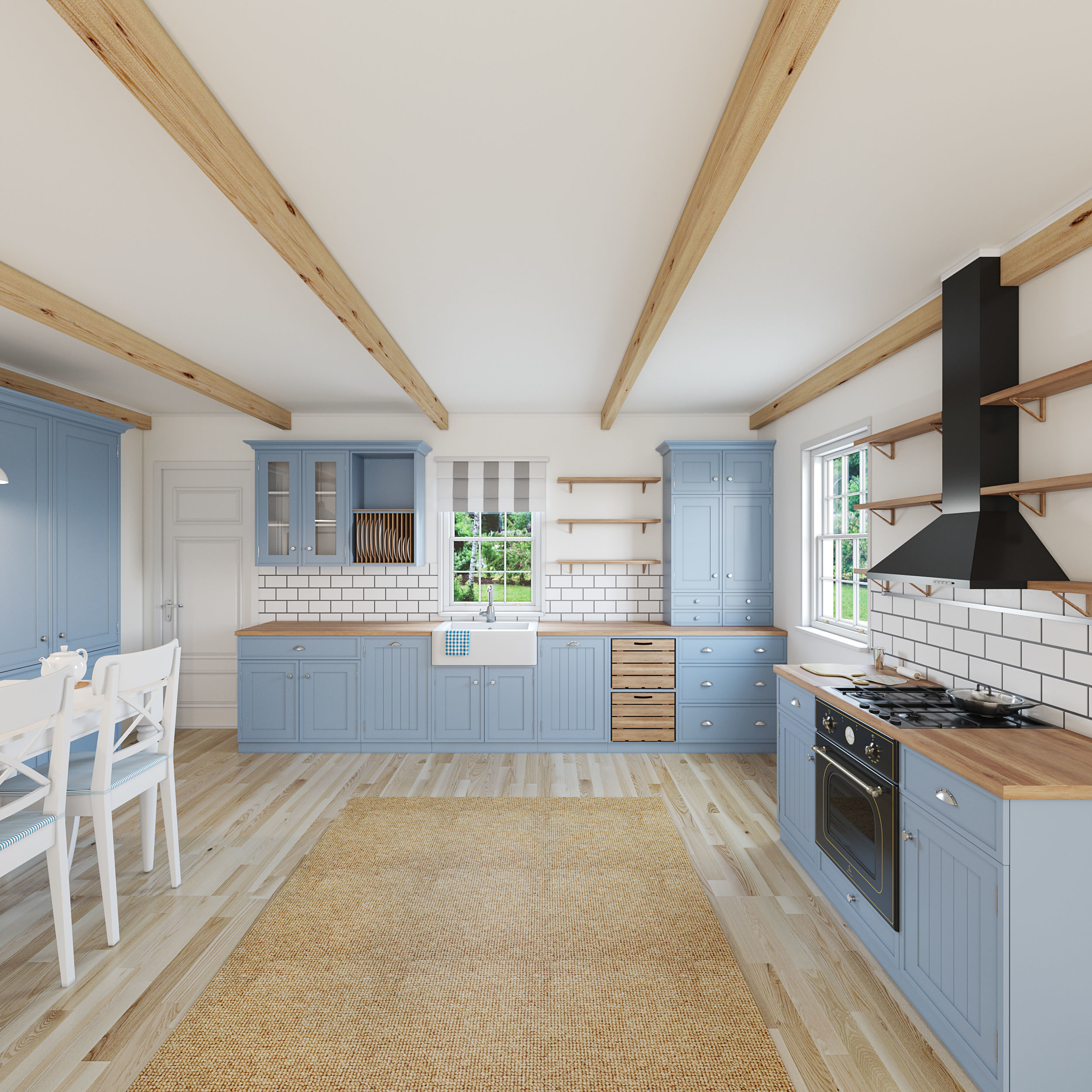 Kitchen interior - Shaker Low-poly 3D model_3