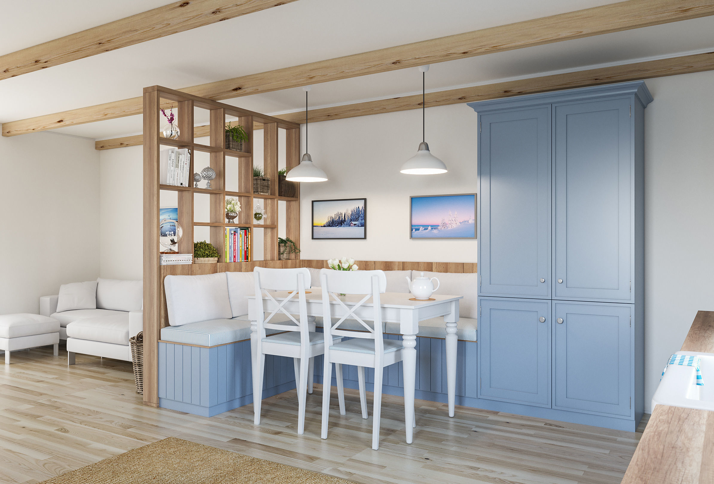 Kitchen interior - Shaker Low-poly 3D model_2