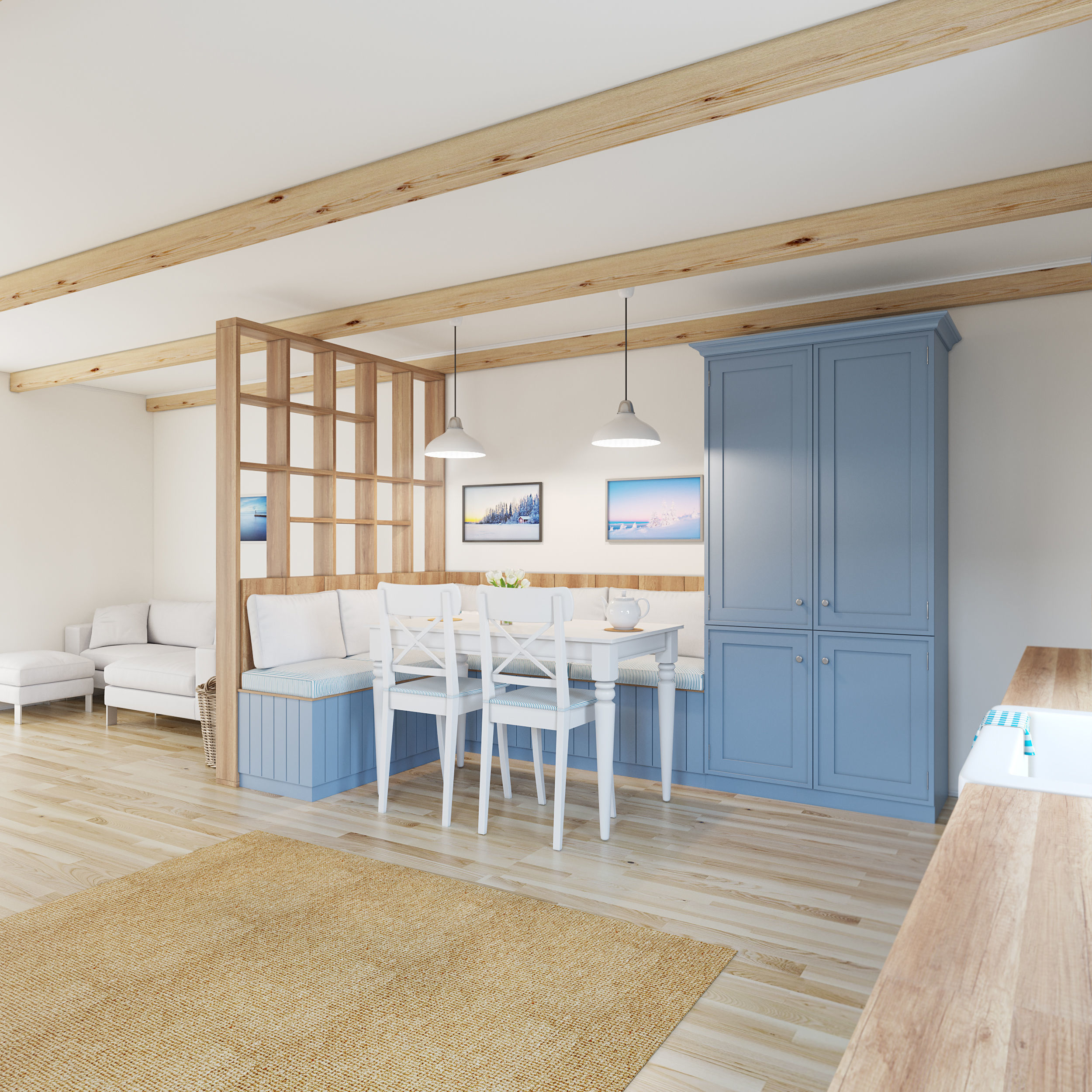 Kitchen interior - Shaker Low-poly 3D model_5