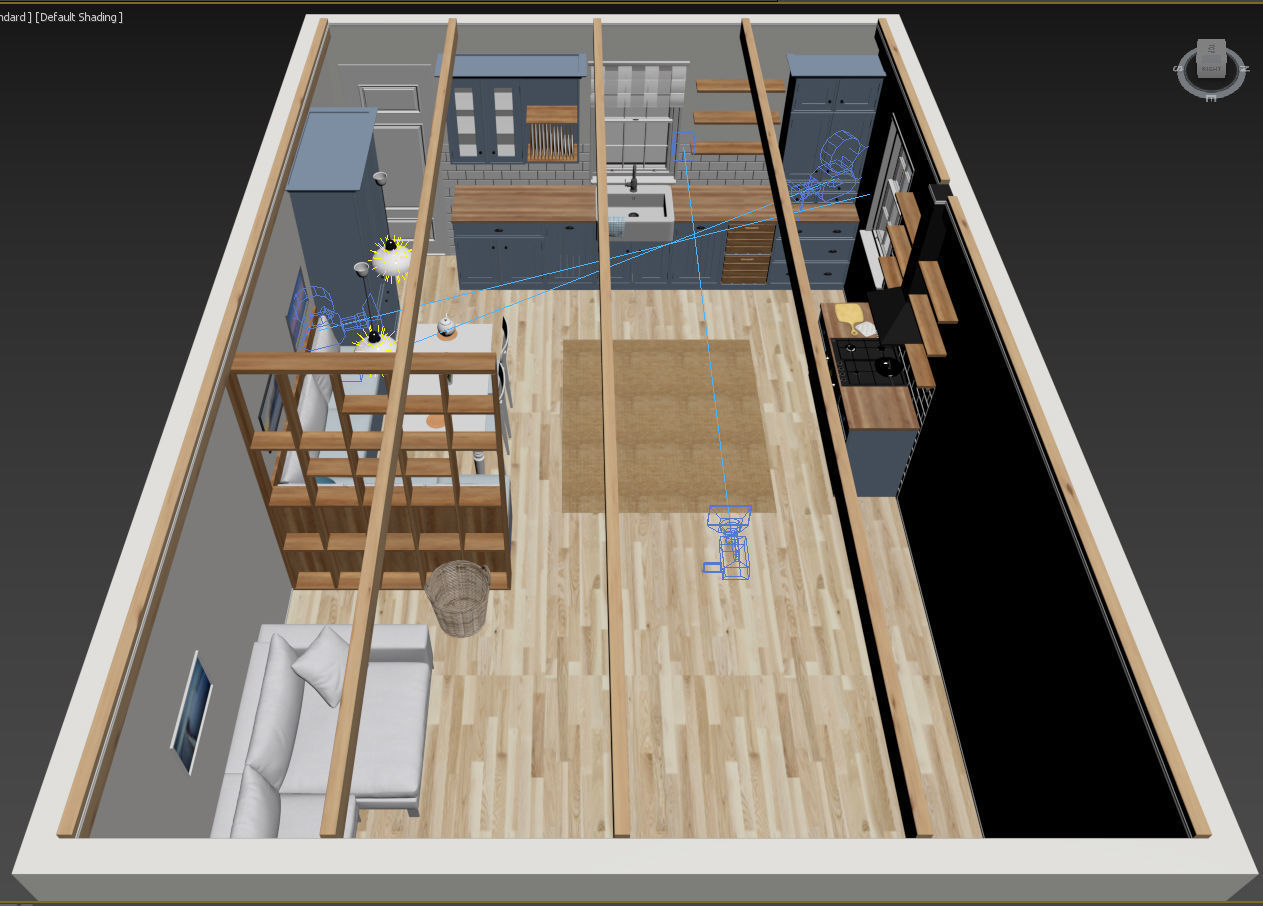Kitchen interior - Shaker Low-poly 3D model_17
