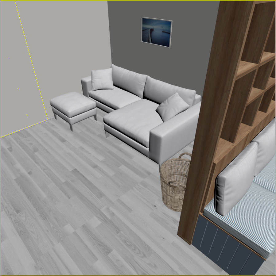 Kitchen interior - Shaker Low-poly 3D model_12