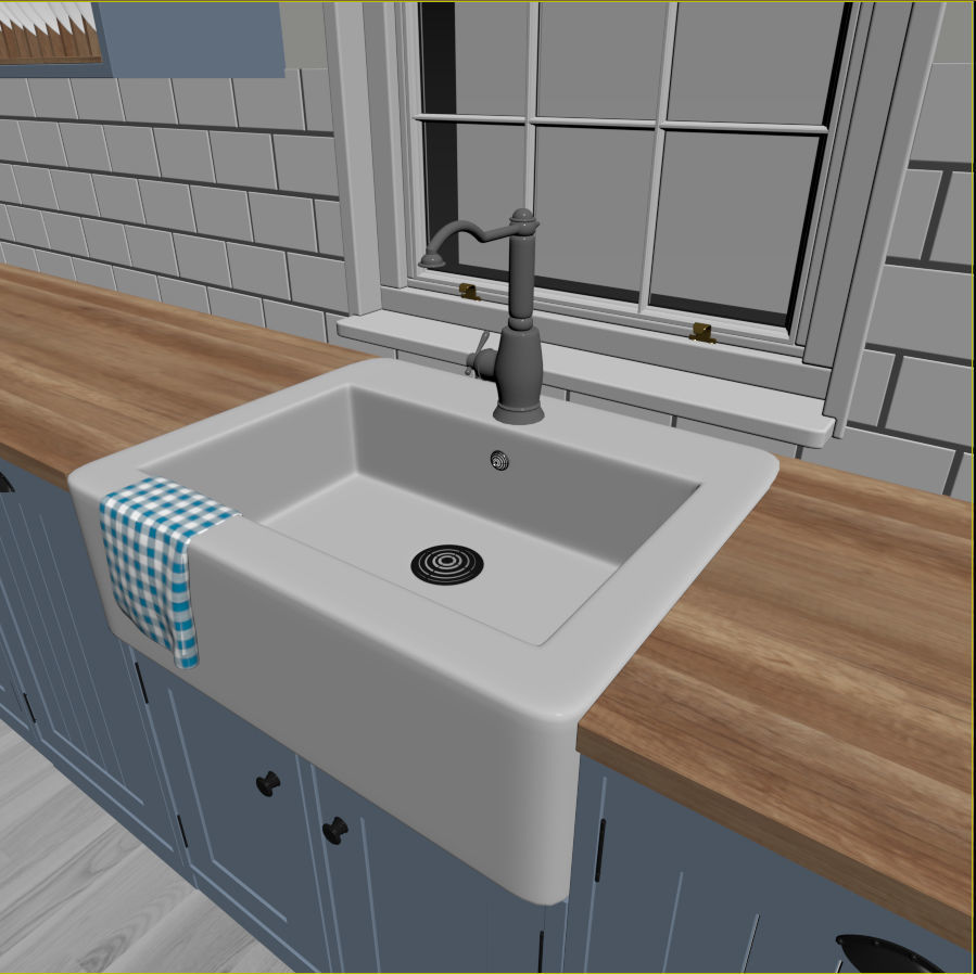 Kitchen interior - Shaker Low-poly 3D model_9