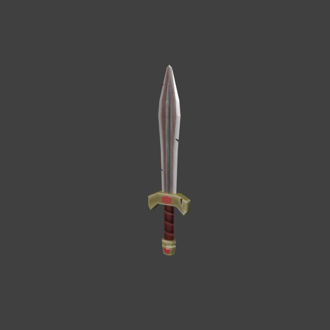 Pack sword shields LowPoly retro Low-poly 3D model_1