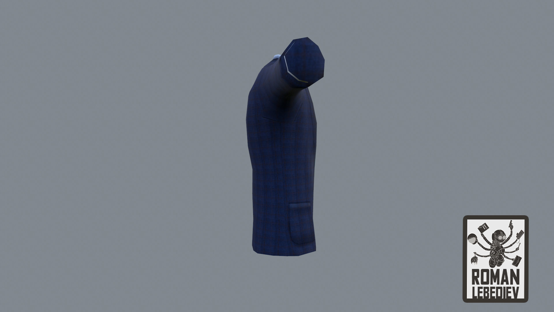 Cartoon suit with handpainted texture Free low-poly 3D model_4