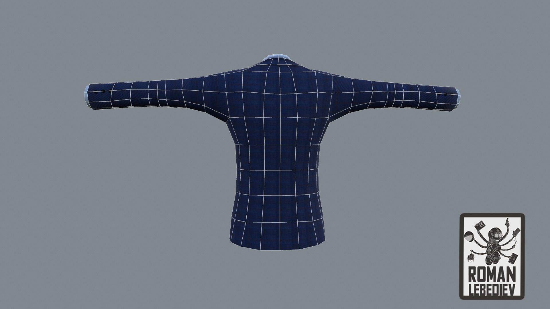 Cartoon suit with handpainted texture Free low-poly 3D model_6