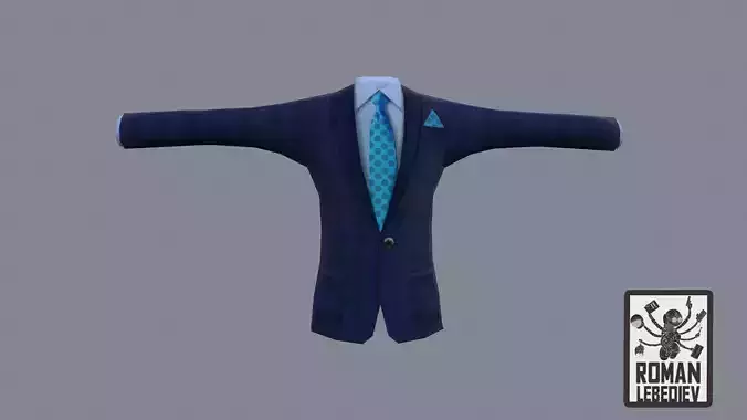 Cartoon suit with handpainted texture Free low-poly 3D model