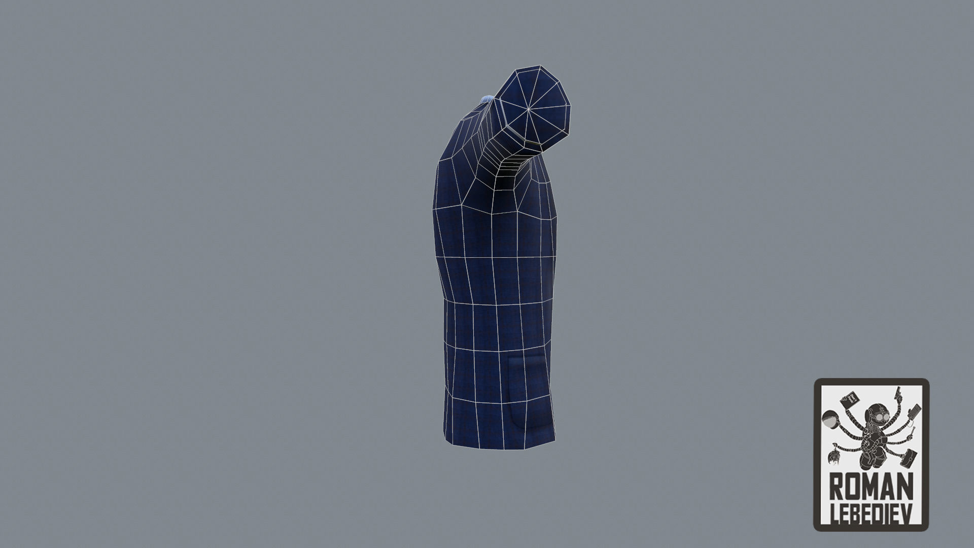 Cartoon suit with handpainted texture Free low-poly 3D model_8