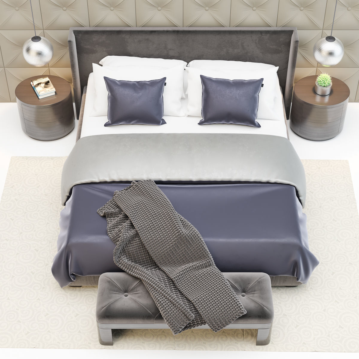 Classic Bedroom 3D model_7