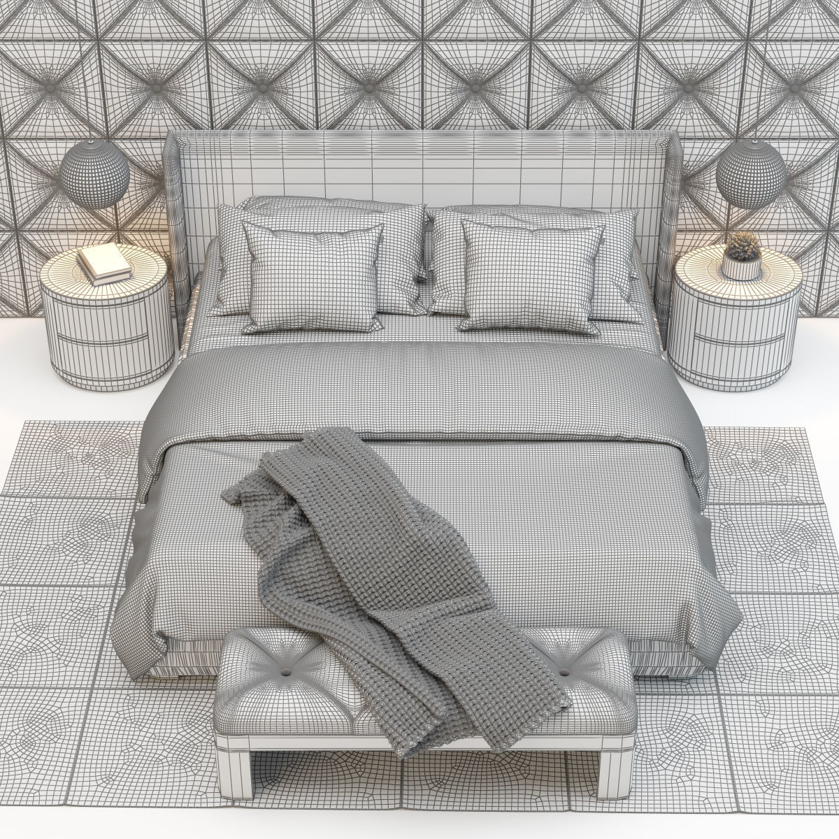 Classic Bedroom 3D model_8