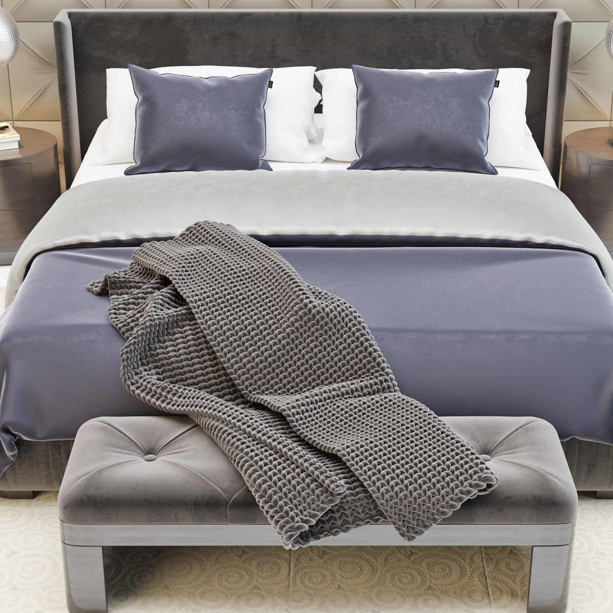 Classic Bedroom 3D model_9