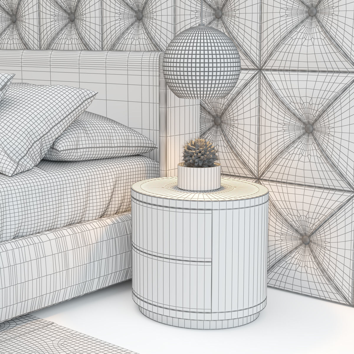 Classic Bedroom 3D model_12