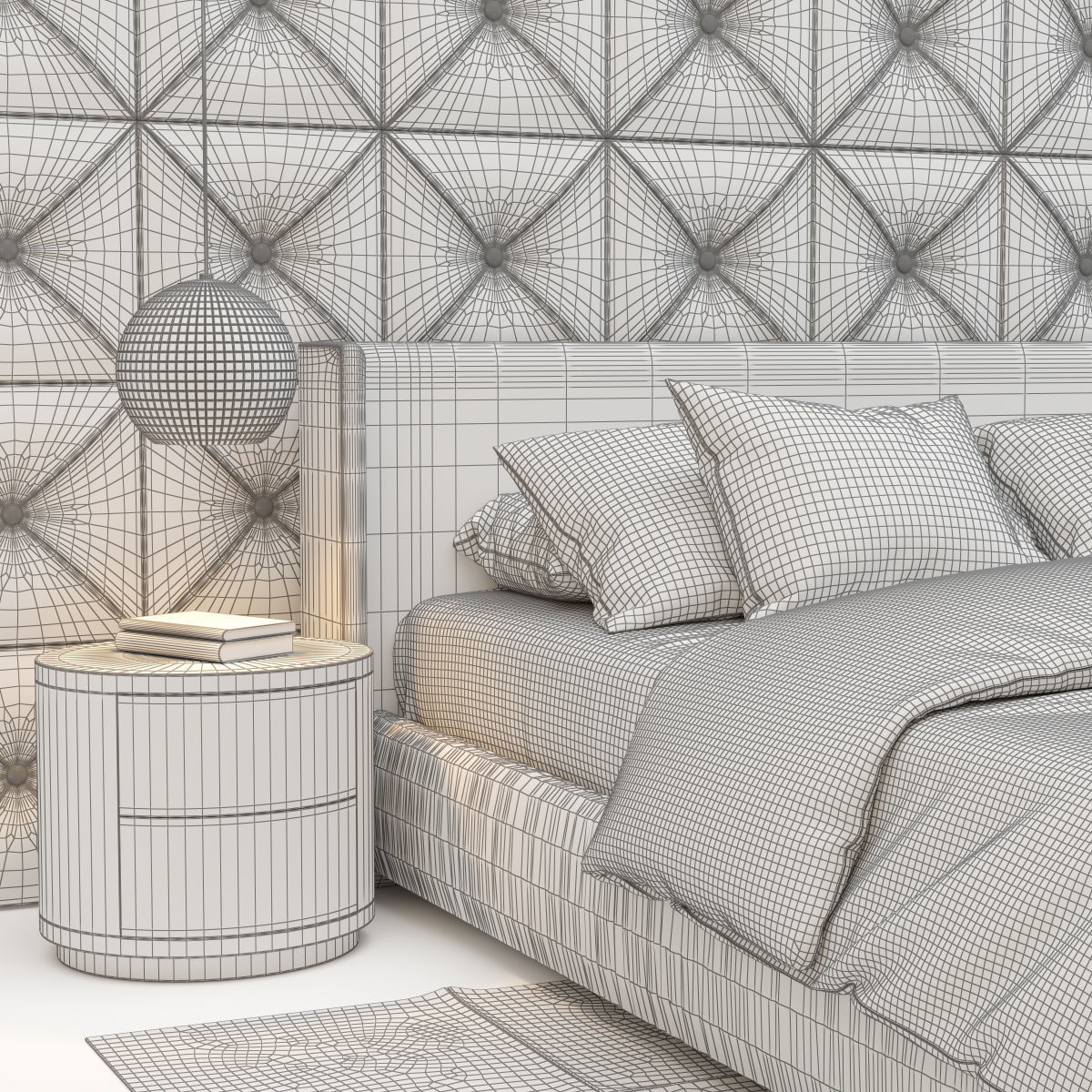 Classic Bedroom 3D model_13