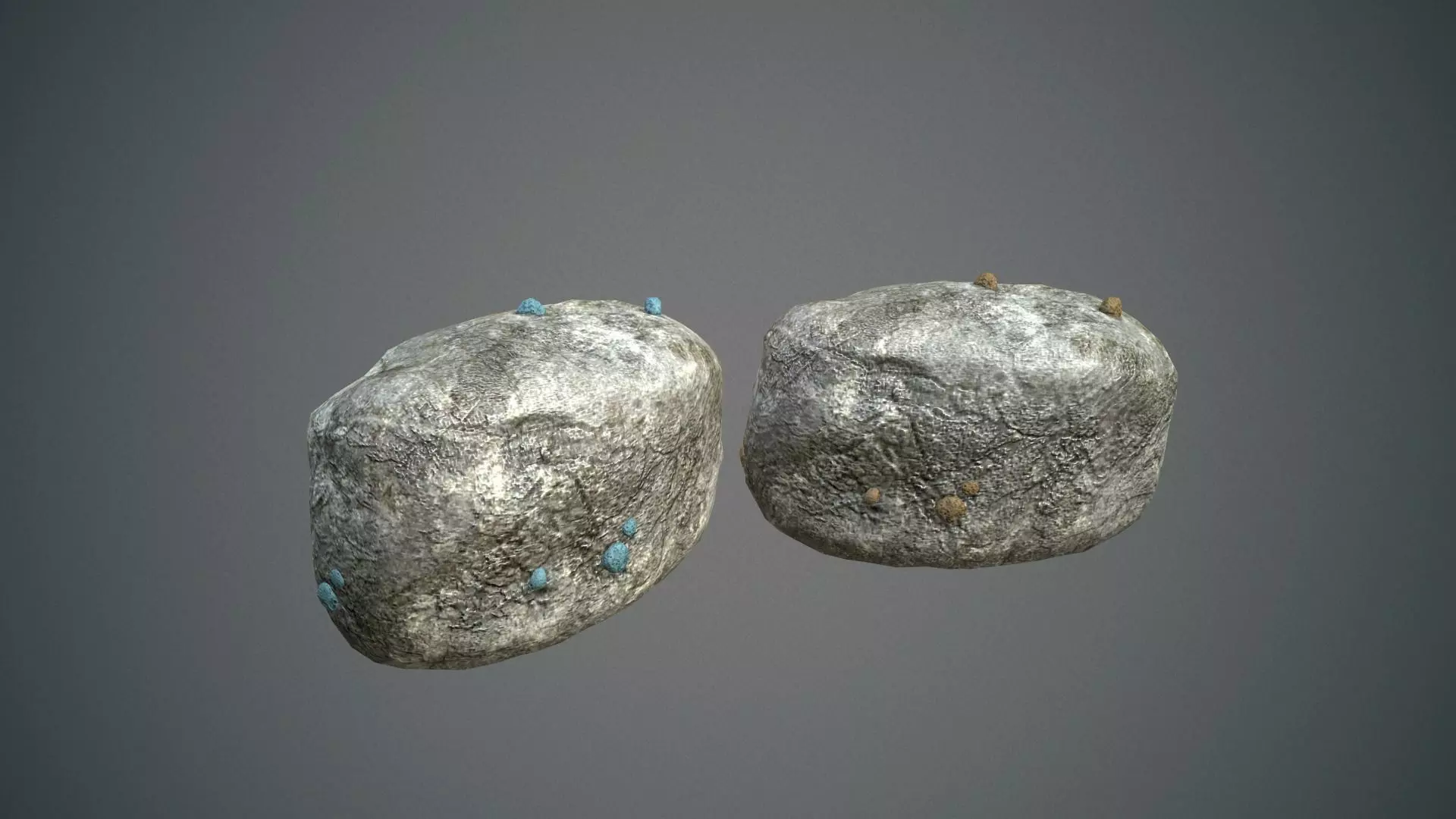 Rock mineral ore Low-poly 3D model_0