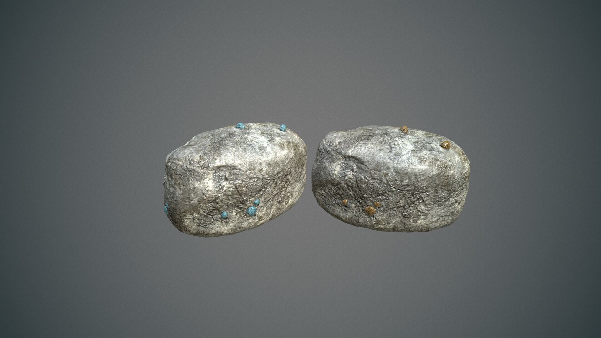 Rock mineral ore Low-poly 3D model_1