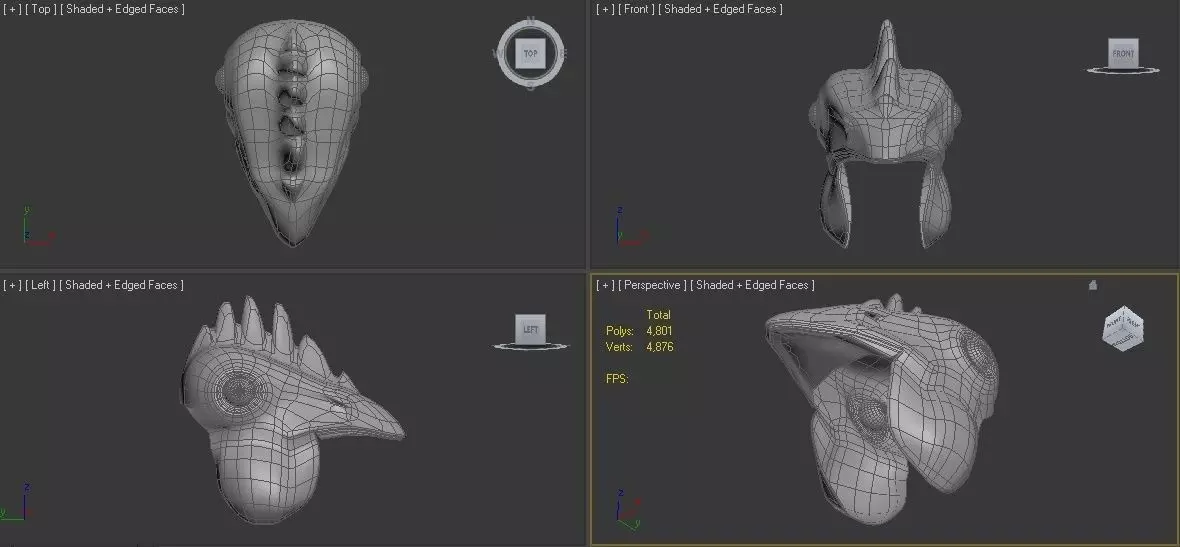 Chicken Head Low-poly 3D model_0
