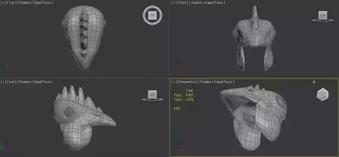 Chicken Head Low-poly 3D model
