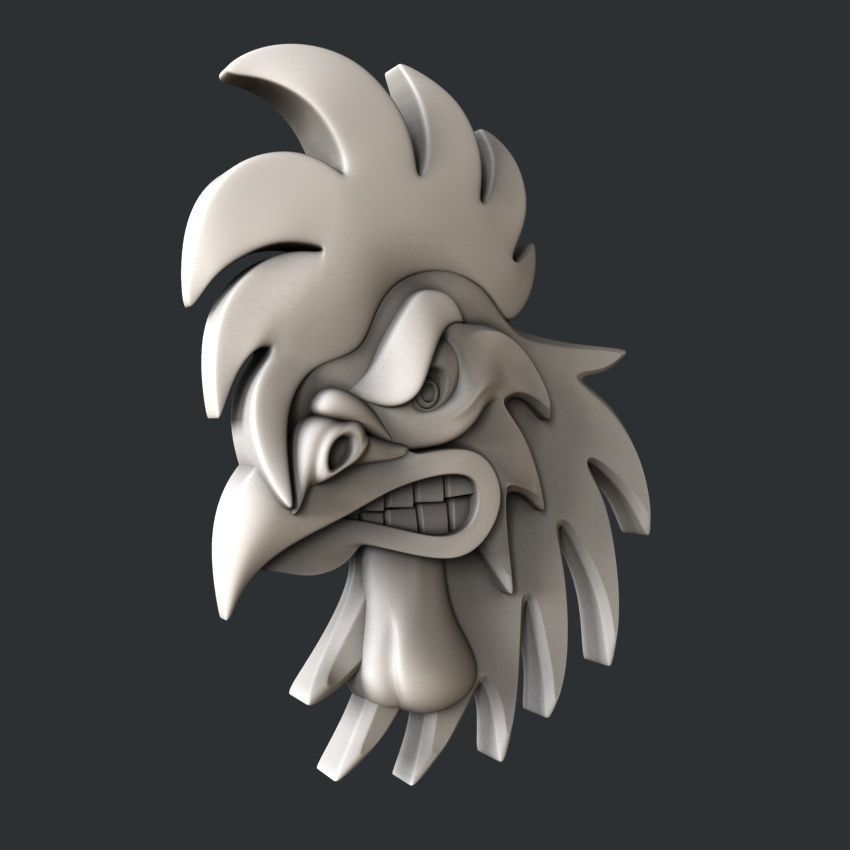 3d STL models for CNC rooster 3D model_1