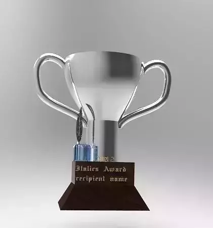 Trophy award with lock and key Free 3D model