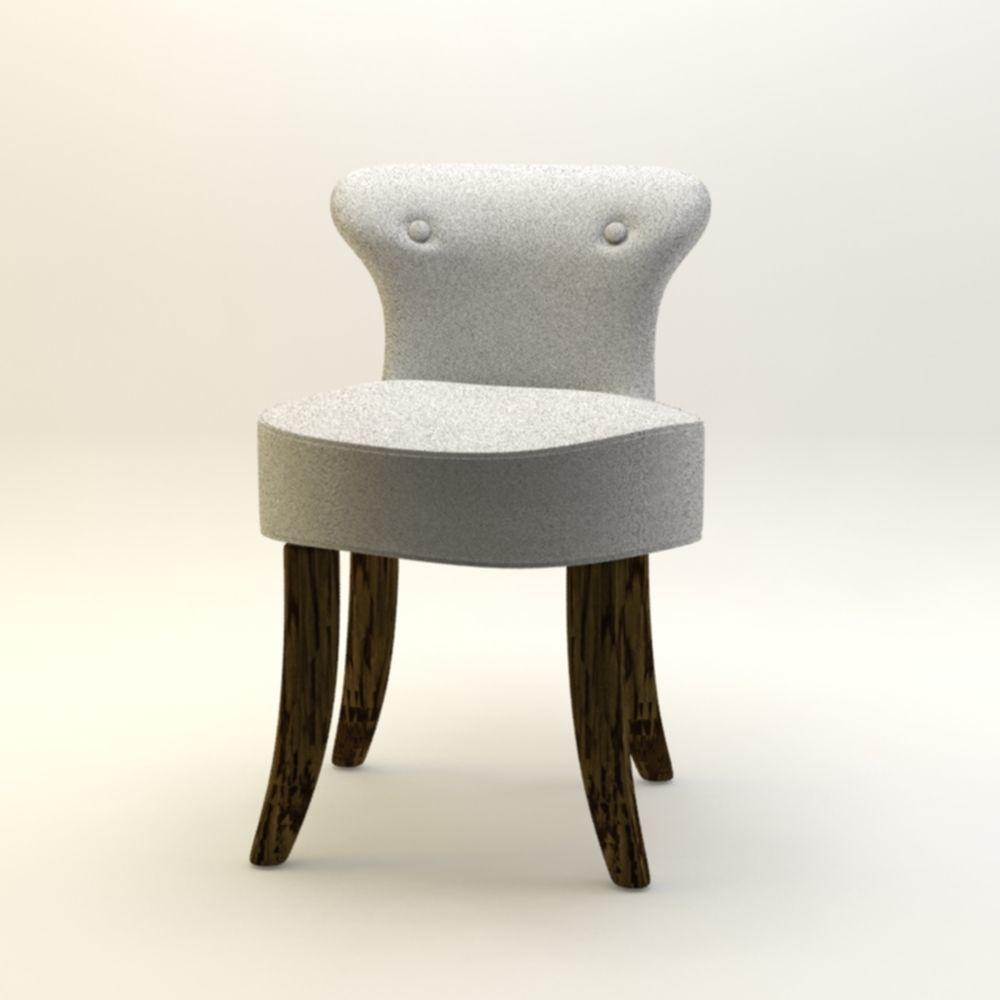 chair with wooden legs Low-poly 3D model_2