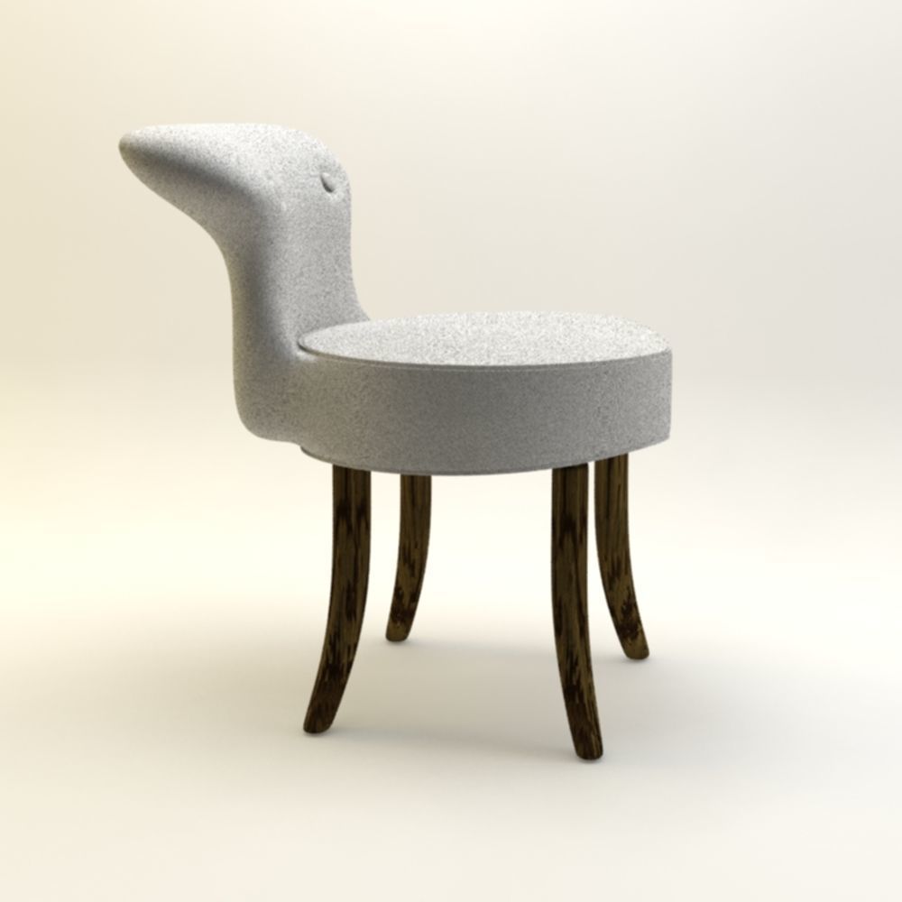 chair with wooden legs Low-poly 3D model_5