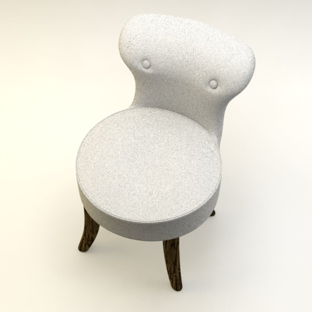chair with wooden legs Low-poly 3D model_8