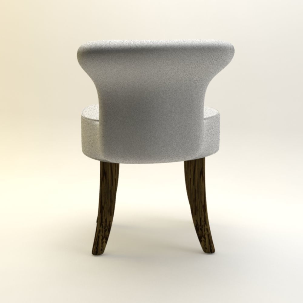 chair with wooden legs Low-poly 3D model_7