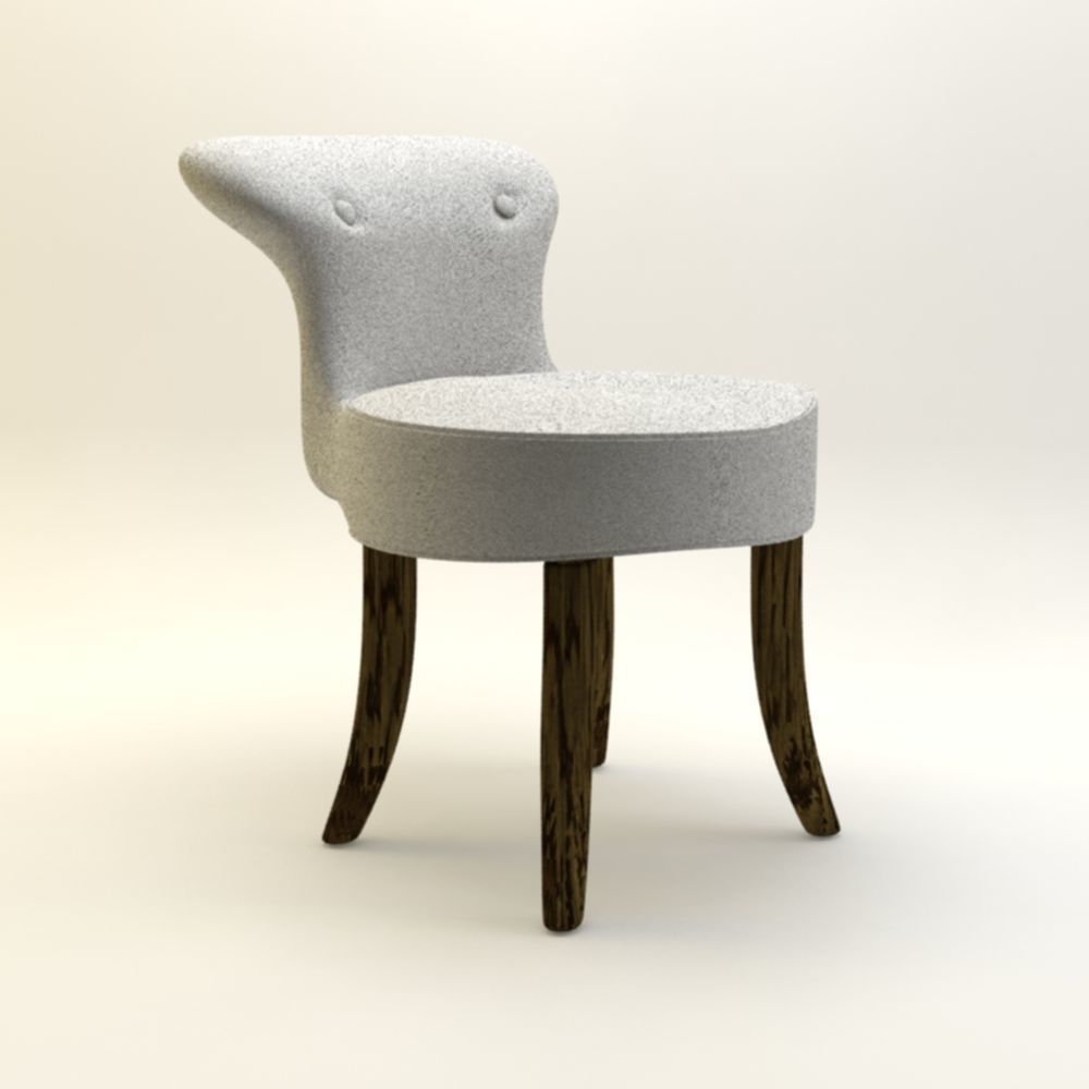 chair with wooden legs Low-poly 3D model_3