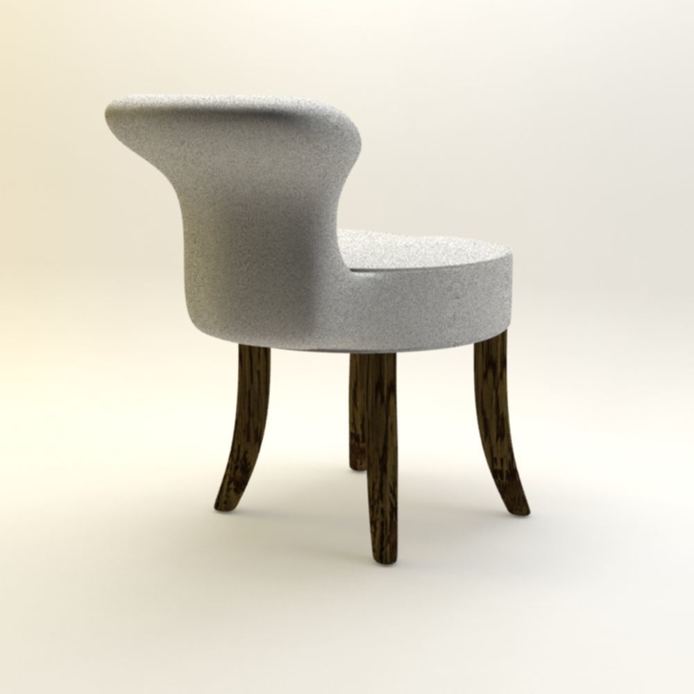 chair with wooden legs Low-poly 3D model_4