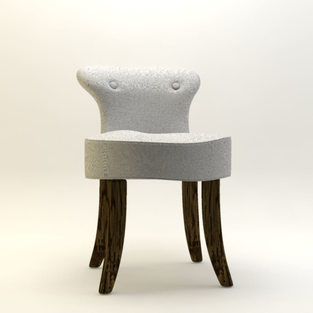 chair with wooden legs Low-poly 3D model_1