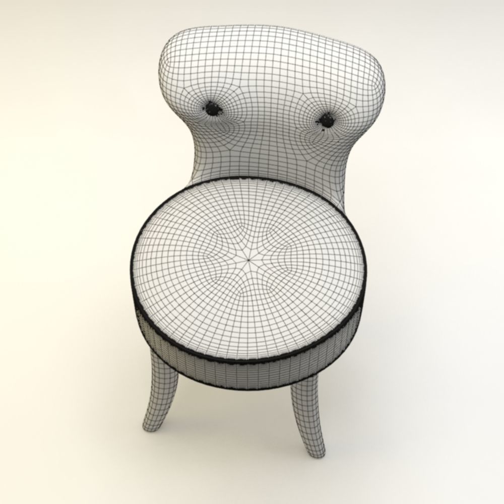 chair with wooden legs Low-poly 3D model_9