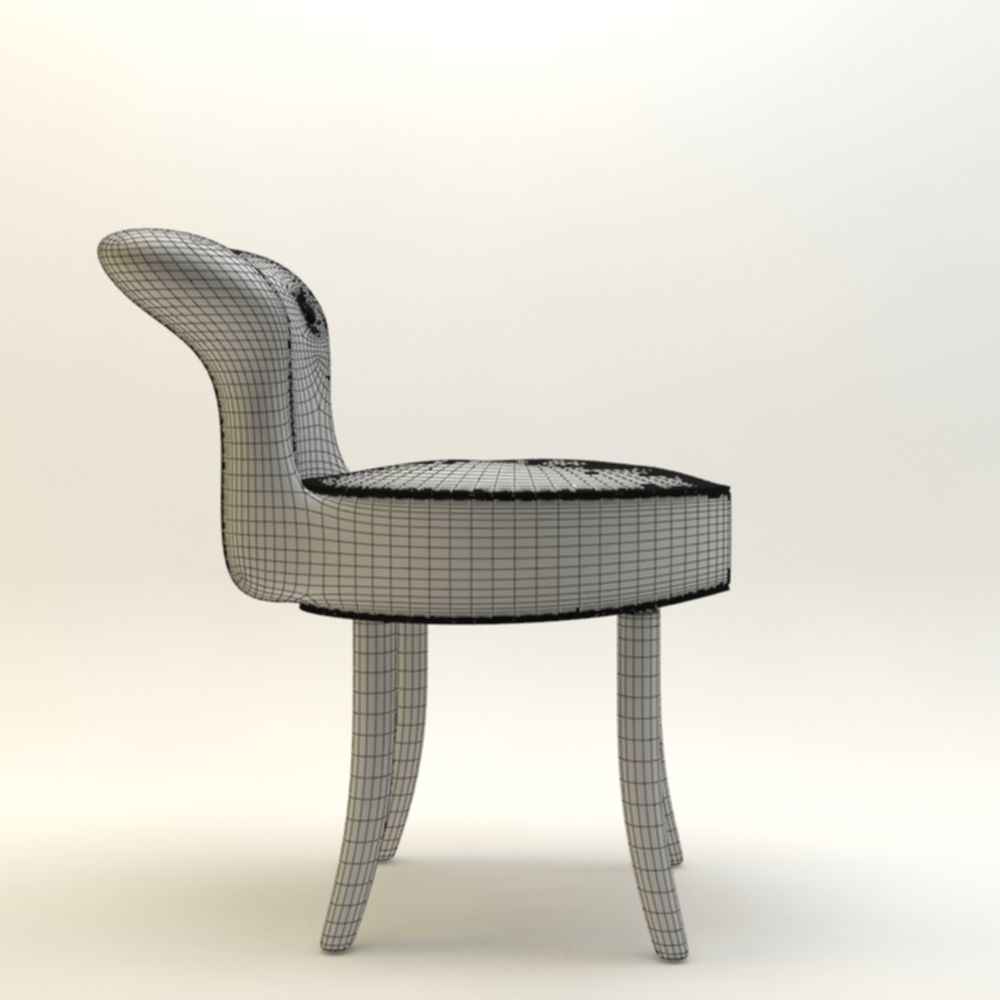 chair with wooden legs Low-poly 3D model_11