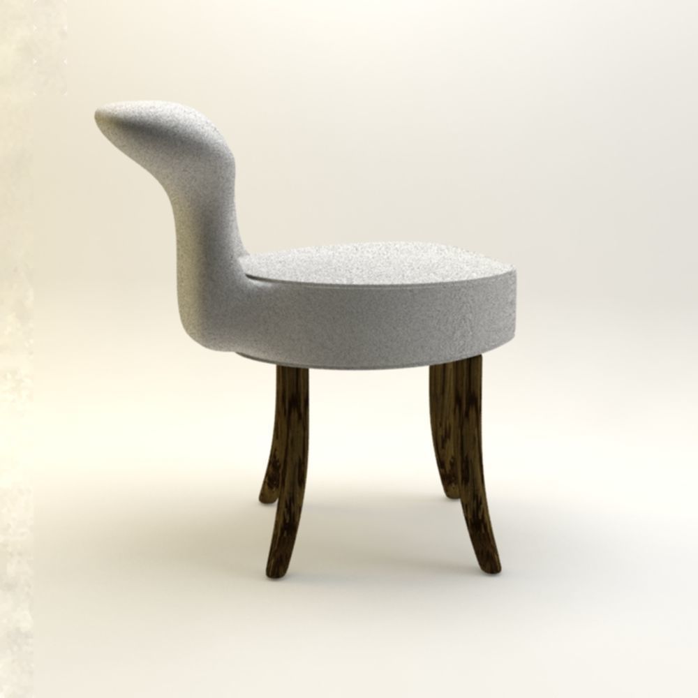 chair with wooden legs Low-poly 3D model_6