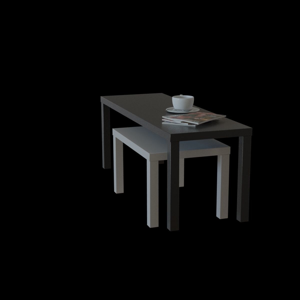 lack nesting table 3D model_3