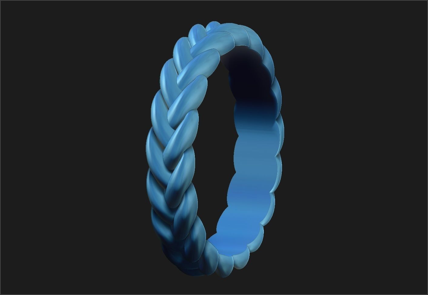 Braid Ring 3D print model_1