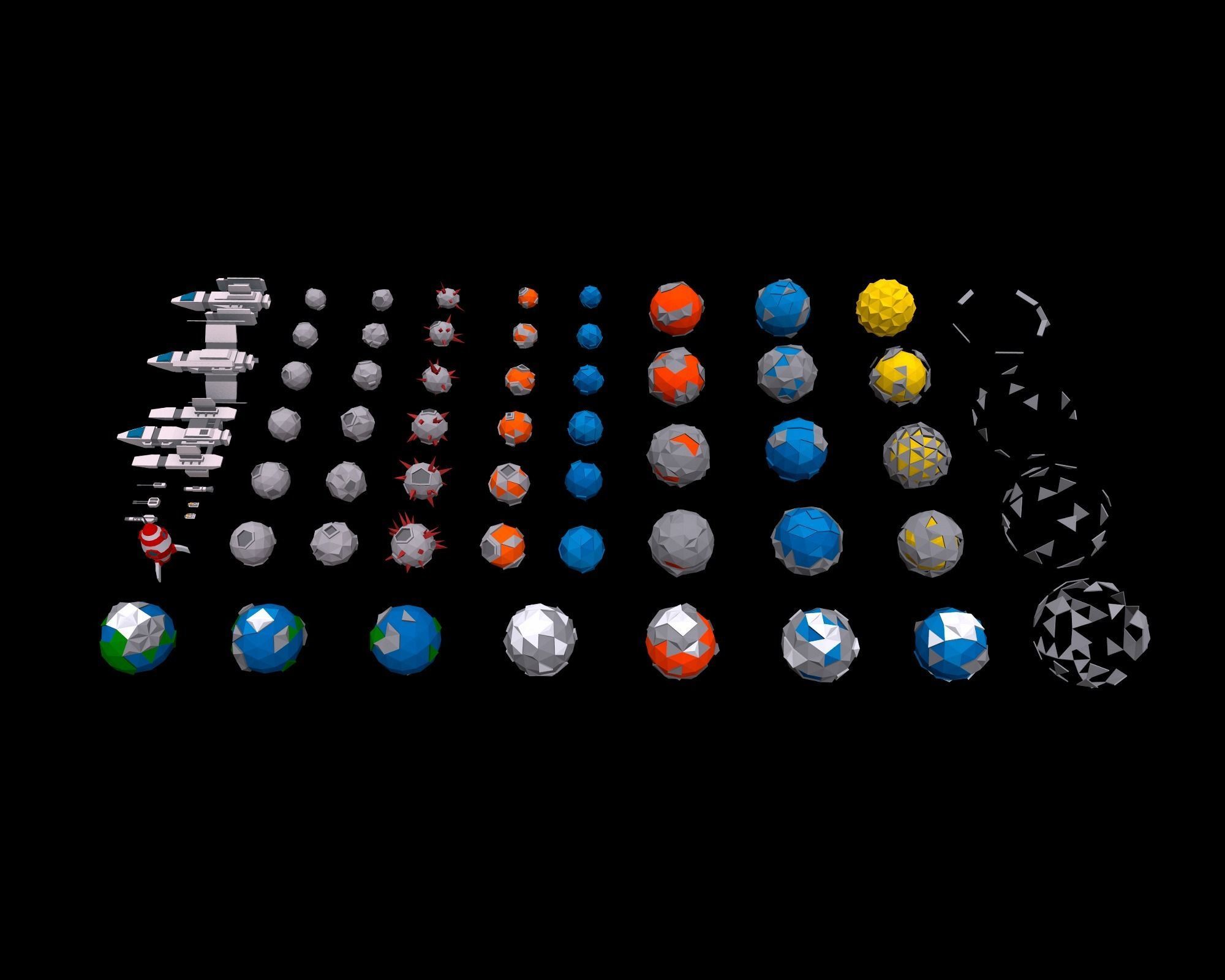 Low Poly Space Low-poly 3D model_5