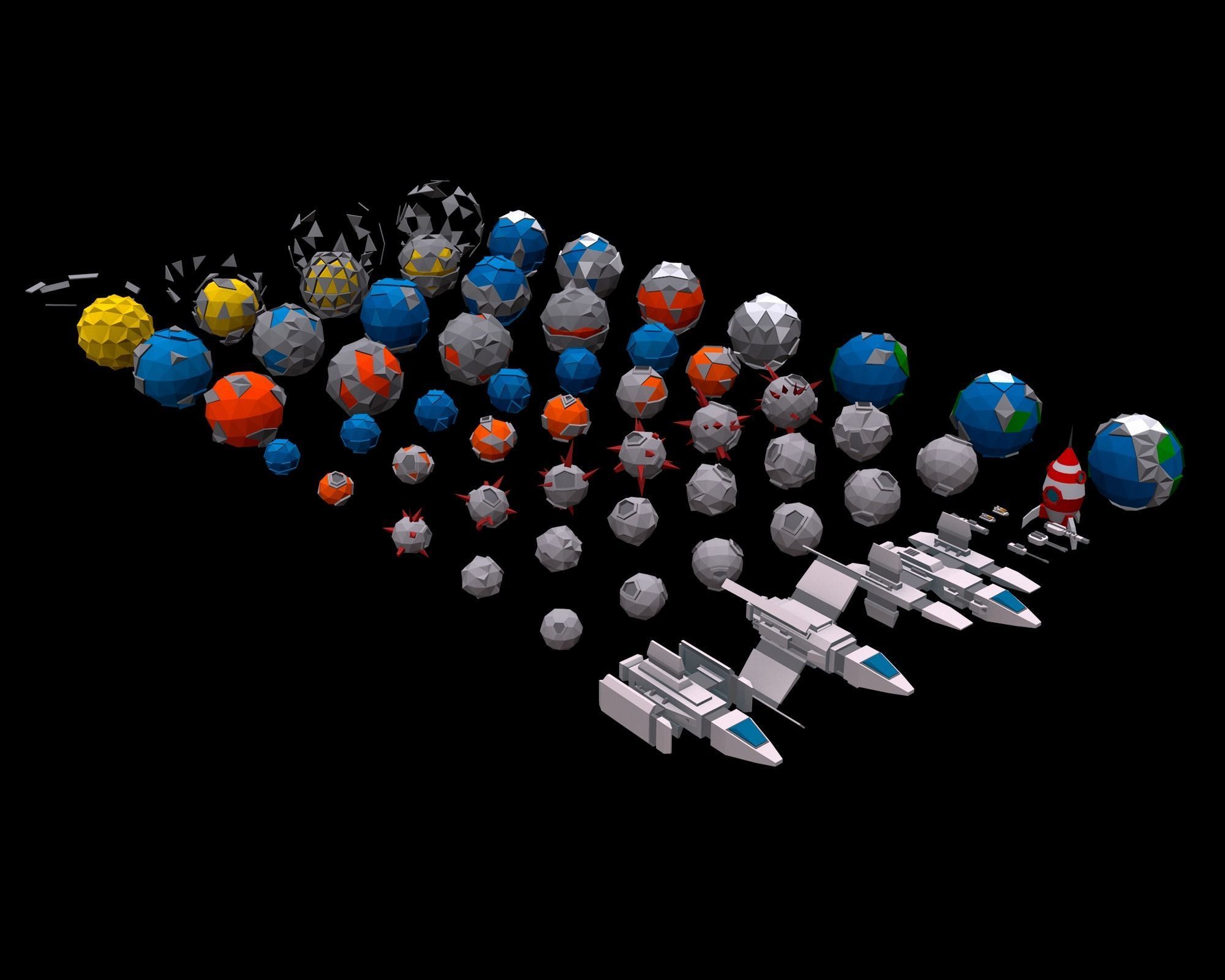 Low Poly Space Low-poly 3D model_2