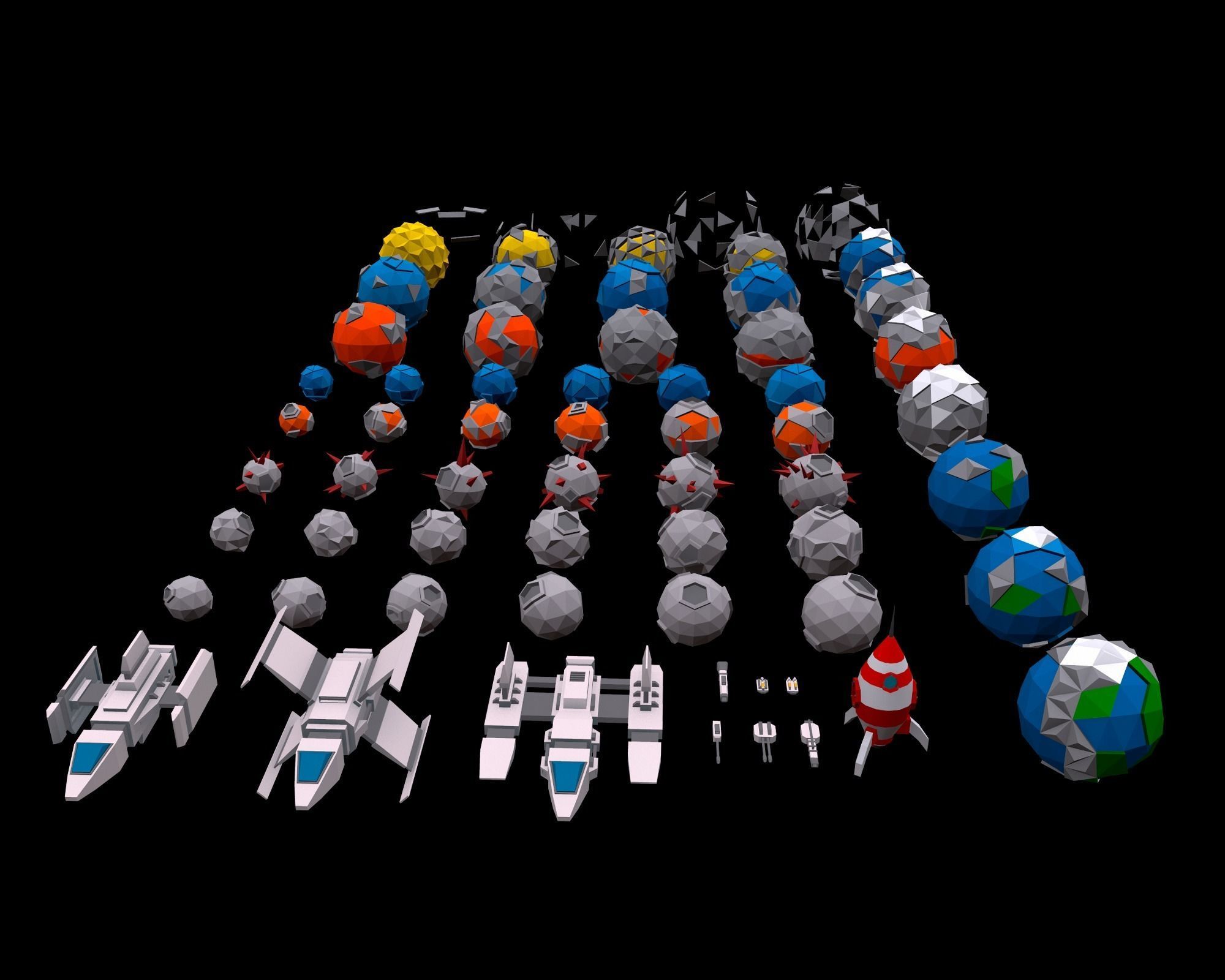 Low Poly Space Low-poly 3D model_0