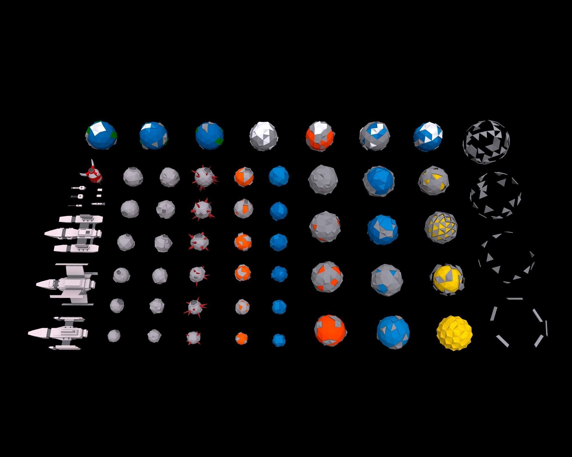 Low Poly Space Low-poly 3D model_6