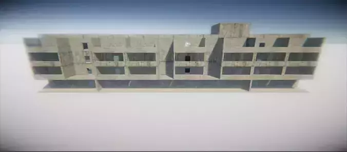 Modular Building Environment Low-poly 3D model