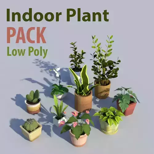 Indoor Plant Pack Low Poly Low-poly 3D model