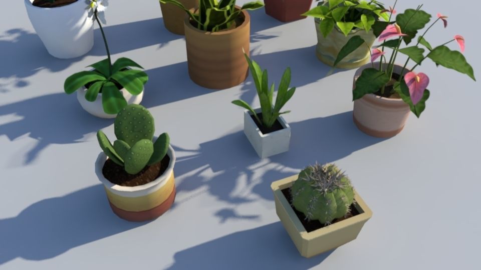Indoor Plant Pack Low Poly Low-poly 3D model_6